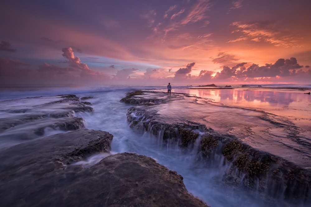 Rocky Shore Sunset Solitude by Gunarto Song — canvas wall art