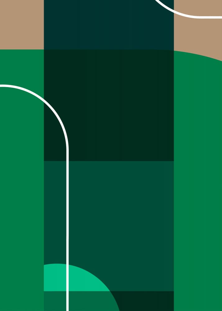 Abstract Green Geometric Design by Leigh Bagley — canvas wall art