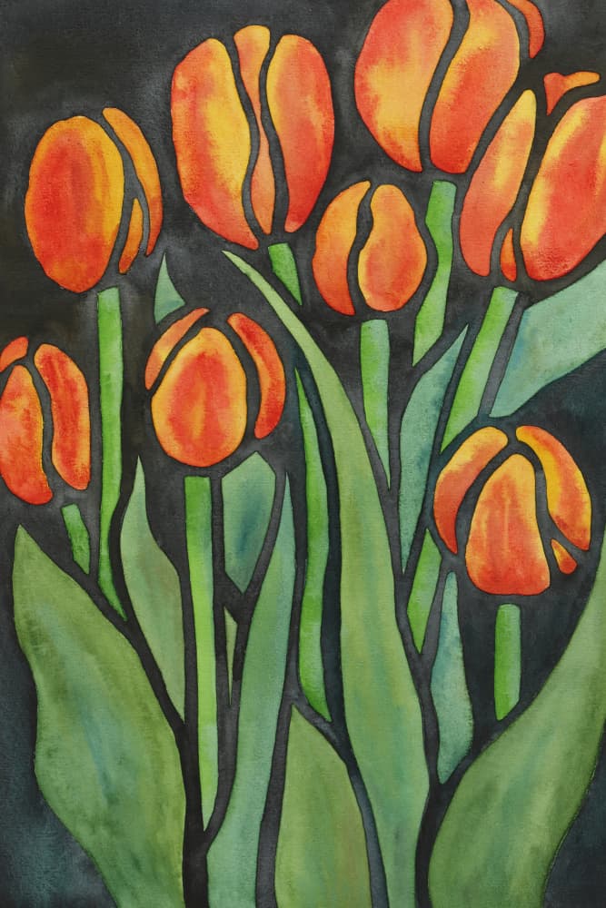 Bold Orange Tulips by Natalie Bruns — canvas wall art