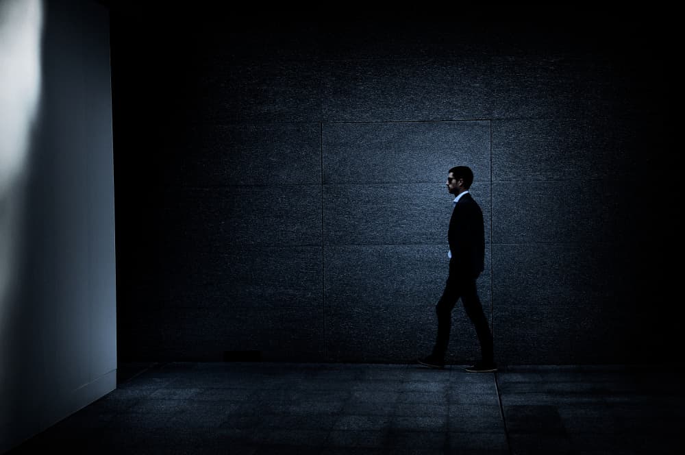 Man In Blue Light by Antonio Grambone — canvas wall art