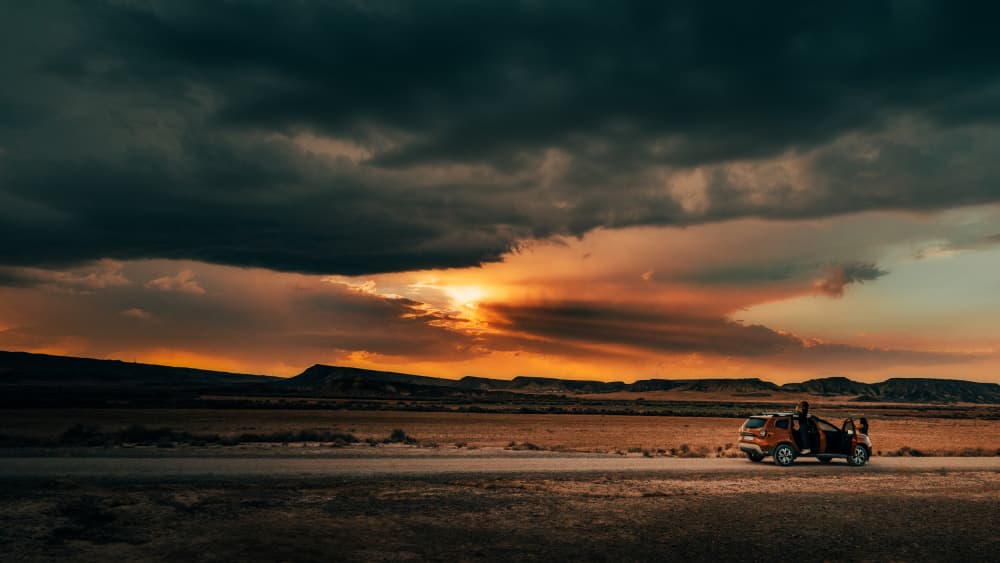 Desert Sunset Road Trip by Marco Antonio Cobo — canvas wall art