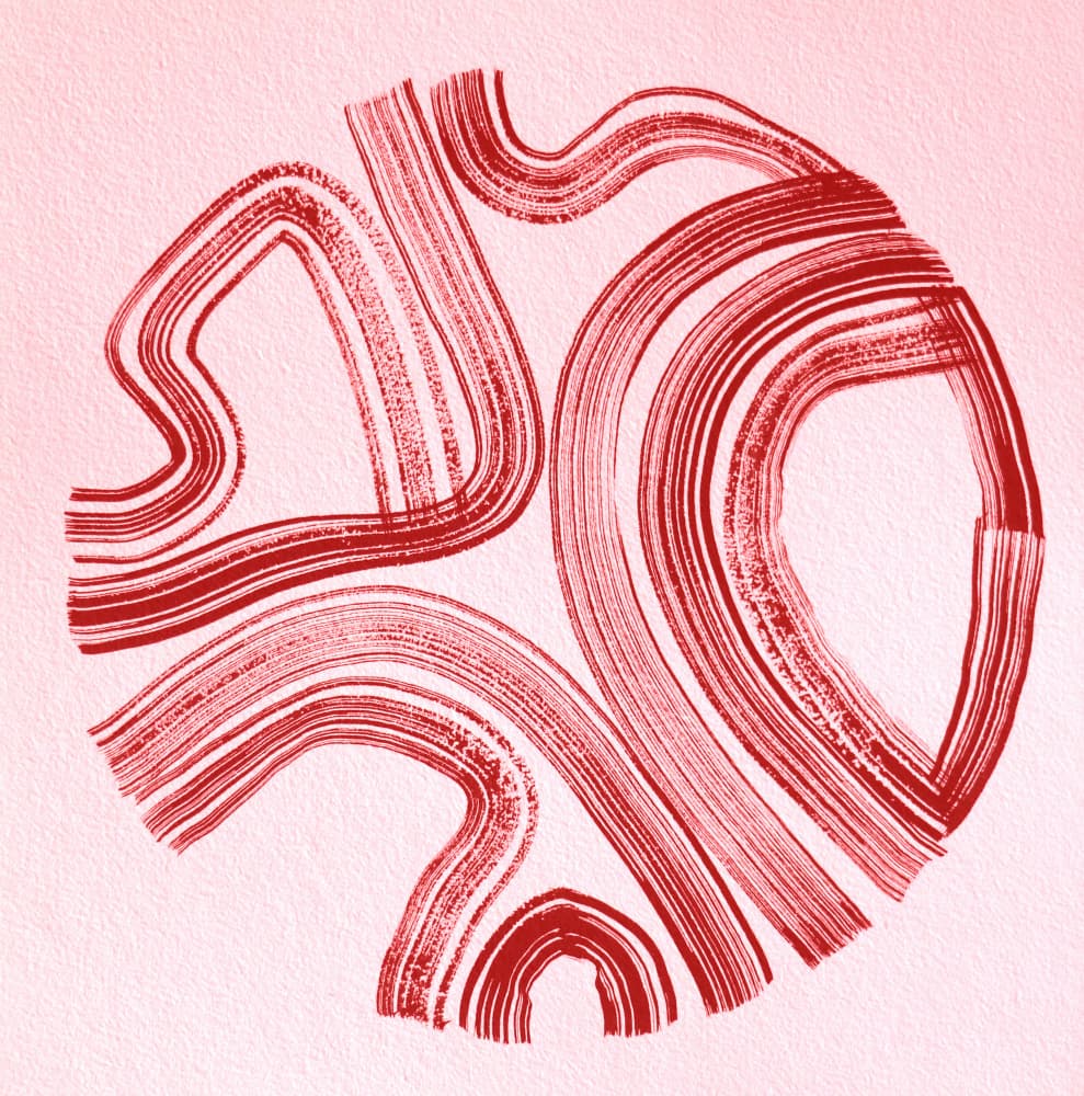 Fluid Red Strokes by Santhosh ch — canvas wall art