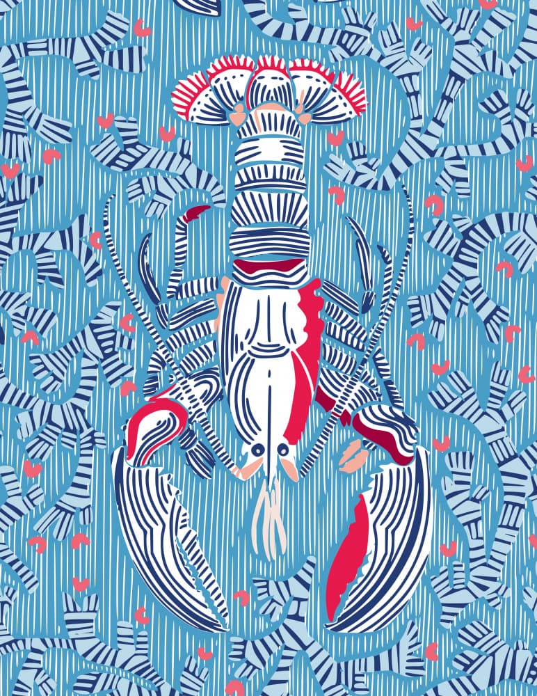 Vibrant Ocean Lobster by Annick — canvas wall art