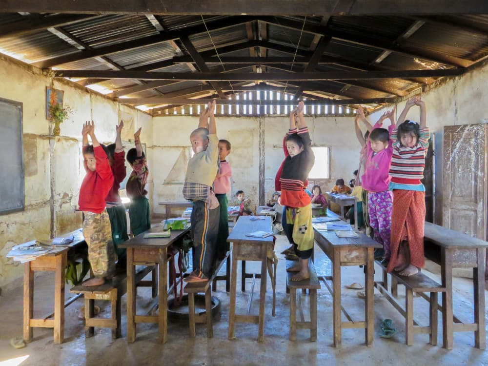 Children's Morning Stretch by Ilana Lam — canvas wall art