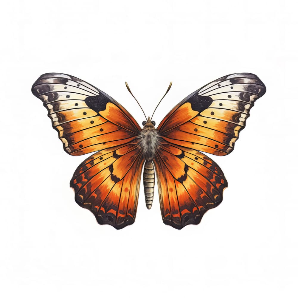 Delicate Orange Butterfly by Bilge Paksoylu — canvas wall art