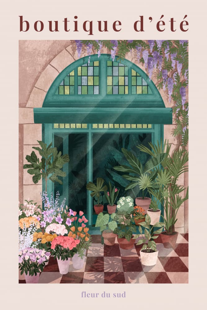 French Flowershop Poster by Goed Blauw — canvas wall art