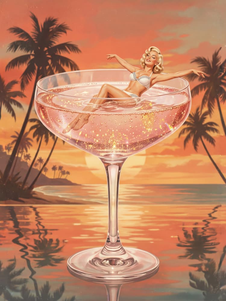 Champagne Sunset Dip by Andreas Magnusson — canvas wall art
