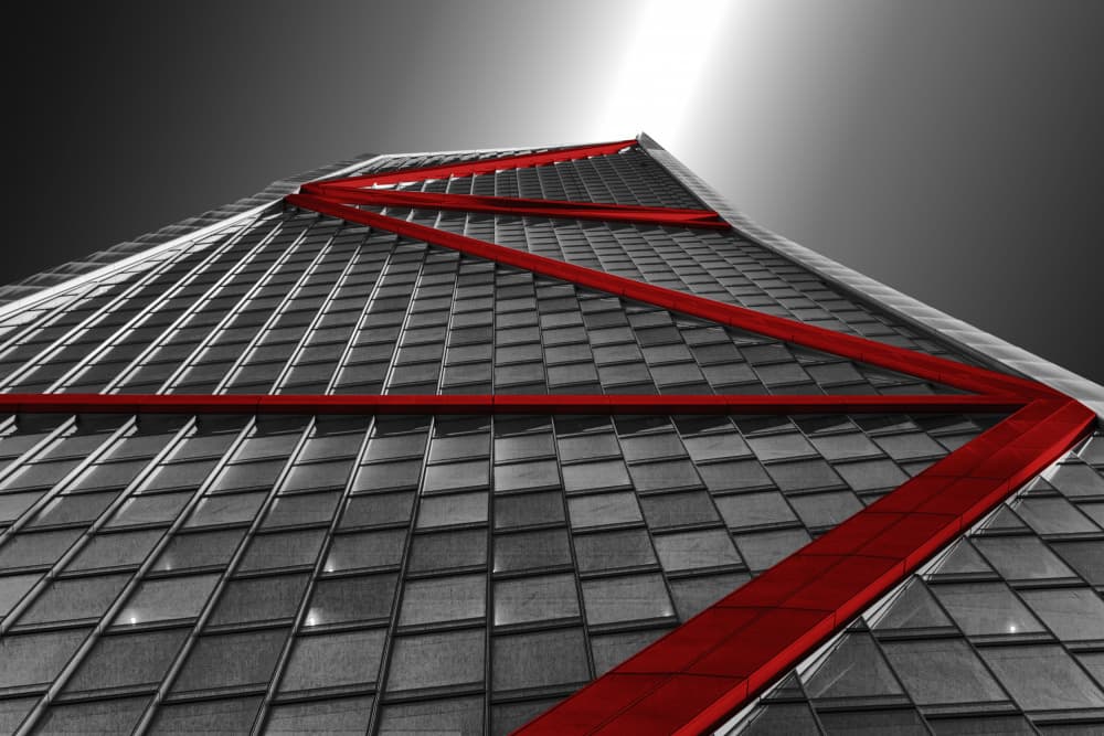 Striking Red Architecture by Jois Domont ( J.L.G.) — canvas wall art