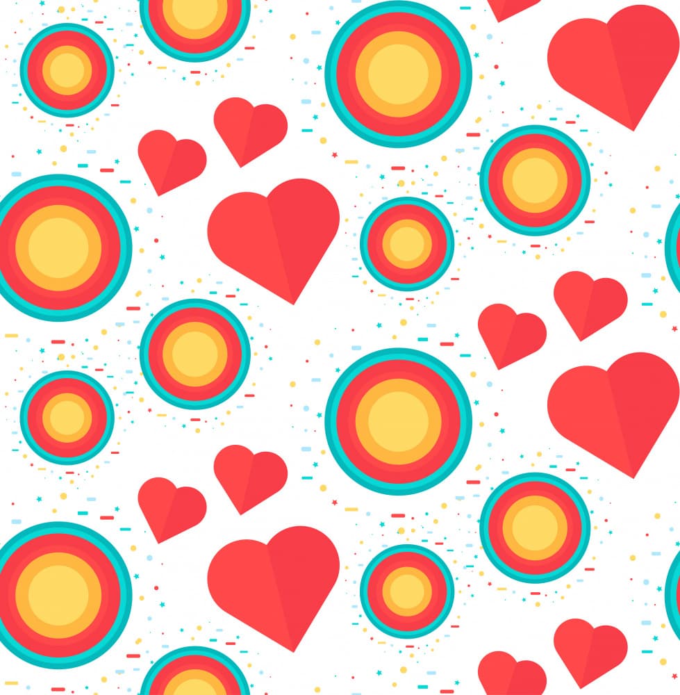 Colorful Heart Circles by Marika Barsrsind — canvas wall art