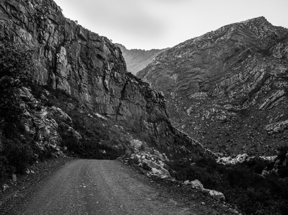 Black and White Mountain Trail by Claudi Lourens — canvas wall art