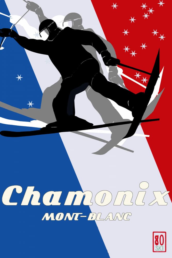 Chamonix Mont-Blanc Skier by casa cartissi — canvas wall art