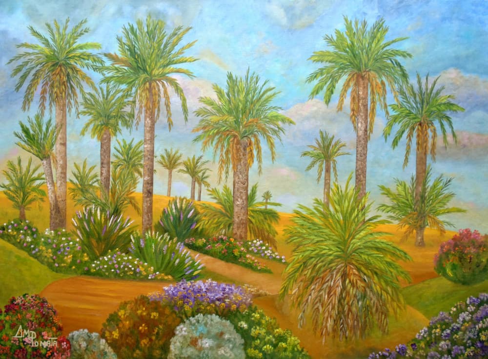 Vibrant Desert Oasis by Angeles M. Pomata — canvas wall art