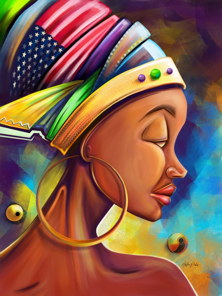 Vibrant African American Woman by Adetoro Debas — canvas wall art