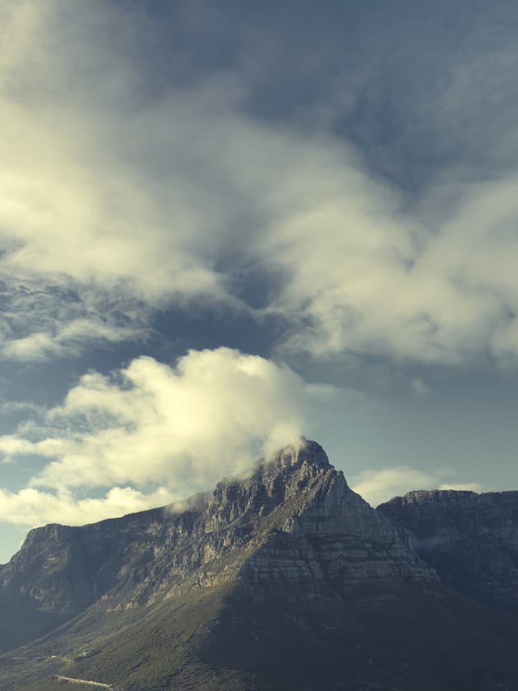 Cloud Covered Mountain Peak by Thabiet Kamaldien — canvas wall art