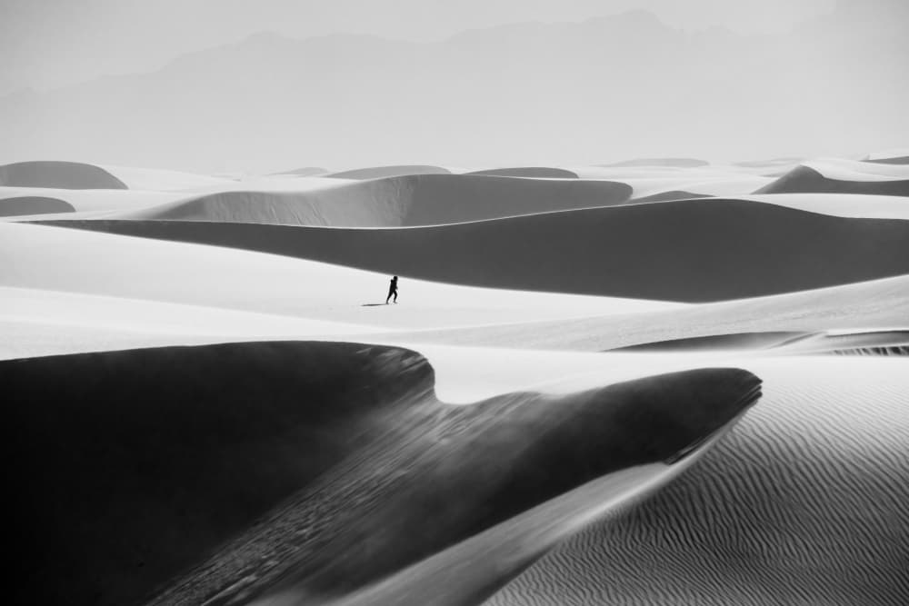 Lone Walker Desert Dunes by Gerald Macua — canvas wall art