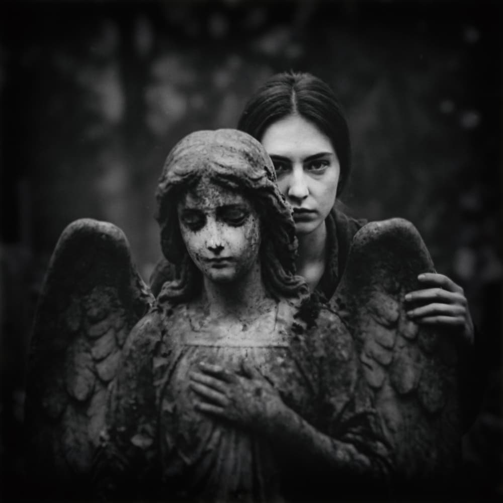 Melancholy Angel Guardian by Holger Droste — canvas wall art