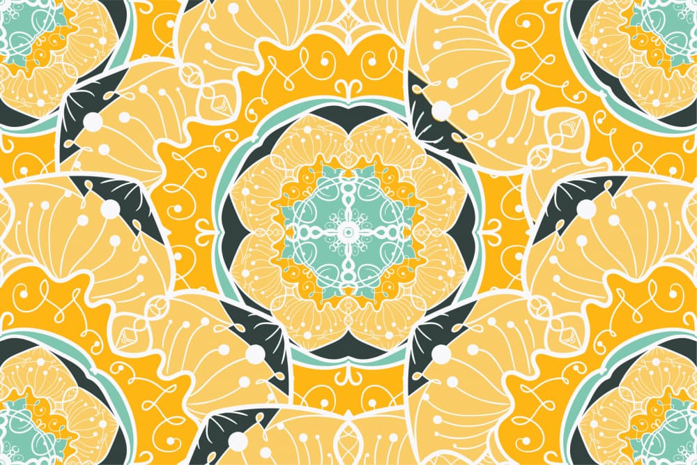 Bohemian Yellow Mandala Bloom by Marika Barsrsind — canvas wall art