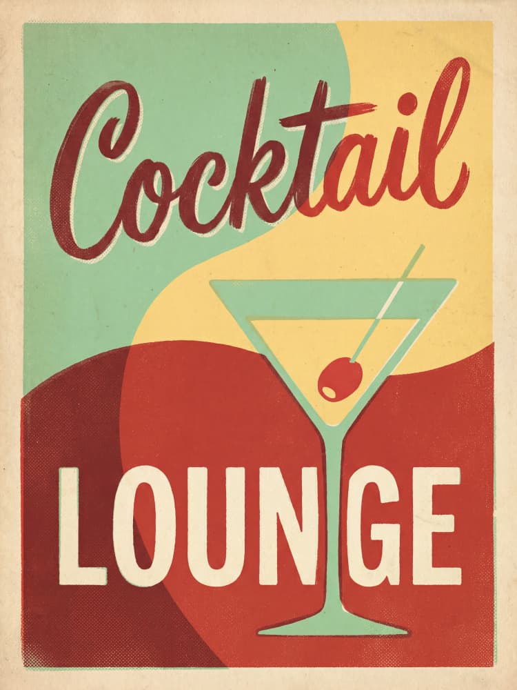Retro Cocktail Lounge by Andreas Magnusson — canvas wall art
