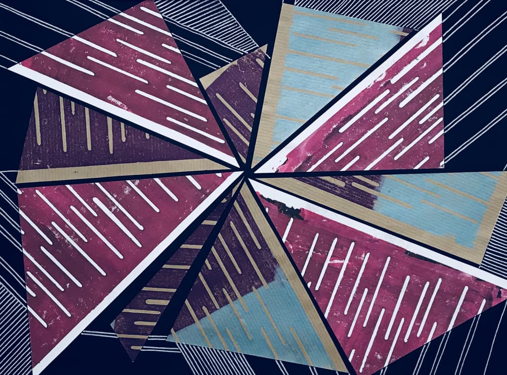 Modern Geometric Triangles by kellymariesmith — canvas wall art