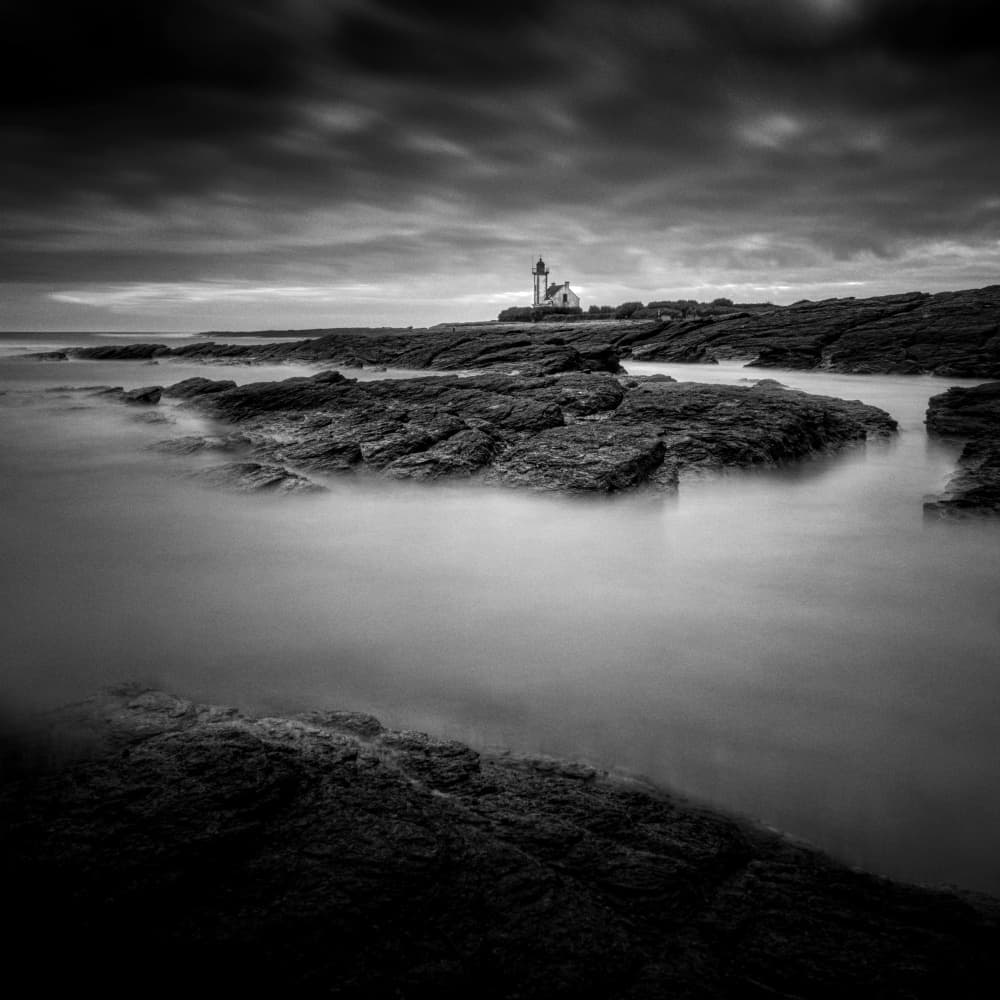 Moody Coastal Lighthouse by av peteghium — canvas wall art