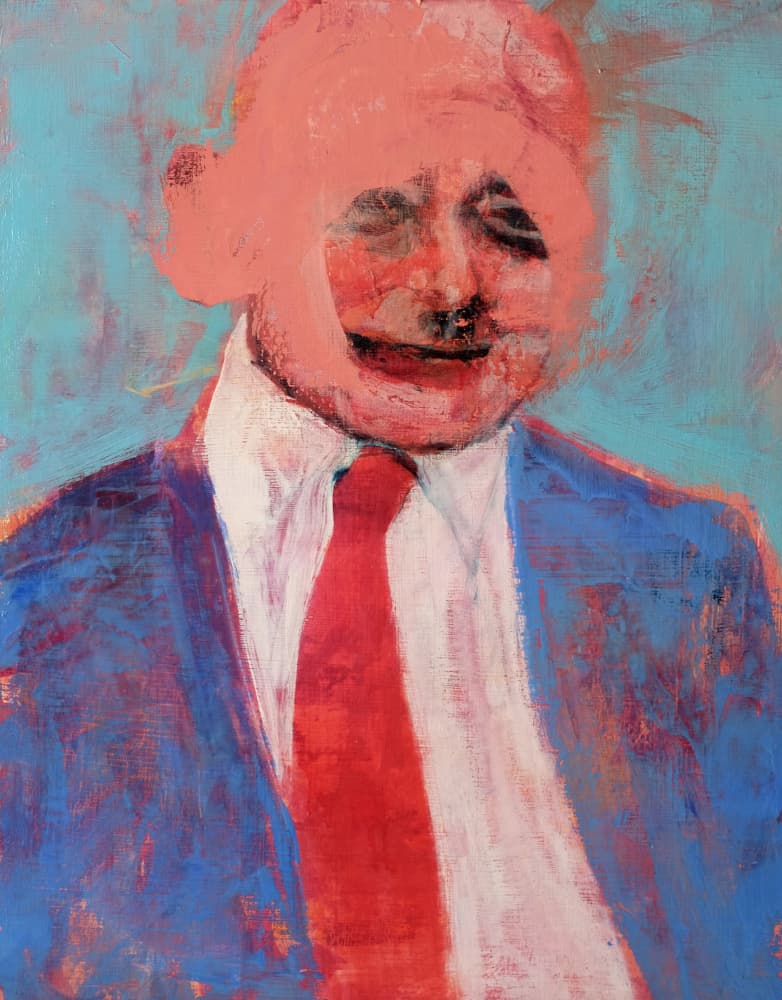 Abstract Man Red Tie by Joshua Hoskins — canvas wall art