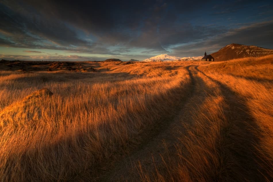 Icelandic Church Sunset by Raymond Hoffmann — canvas wall art