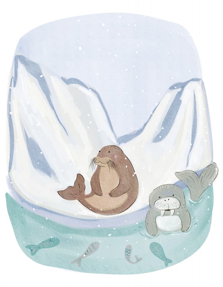 Cute Arctic Animals by Nikita Jariwala — canvas wall art