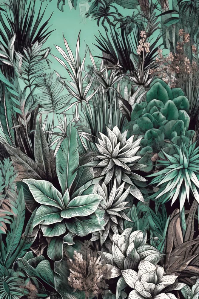 Lush Tropical Foliage by Justyna Jaszke — canvas wall art