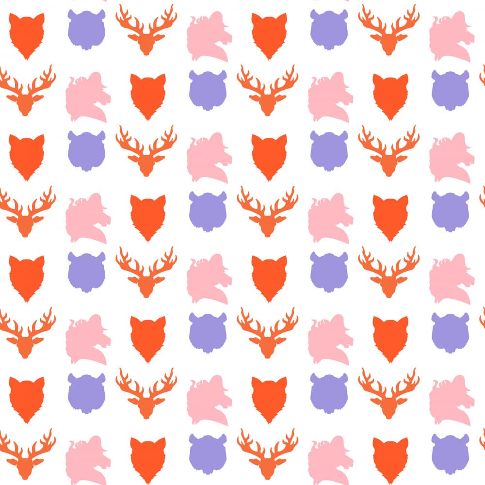 Woodland Animal Pattern by Marika Barsrsind — canvas wall art