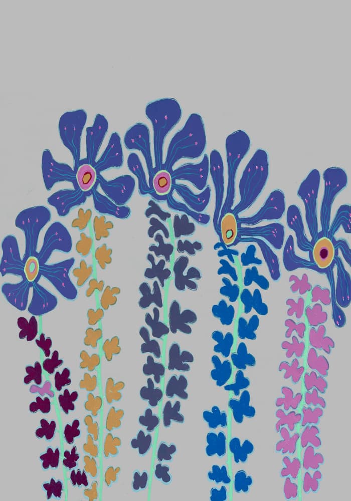 Vibrant Abstract Blooms by Helen Joynson — canvas wall art
