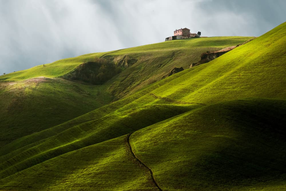 Dramatic Hilltop House by Luciano Caturegli — canvas wall art