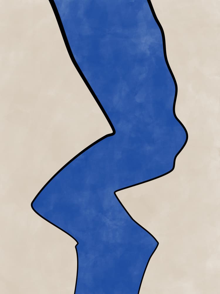 Blue Abstract Body by Elena Ristova — canvas wall art