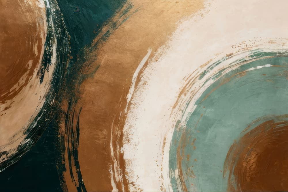 Abstract Teal Gold Swirls by Alpenglow Workshop — canvas wall art