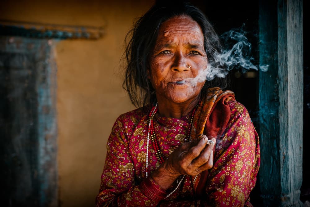 Wise Woman Smoking by Adrian Popan — canvas wall art