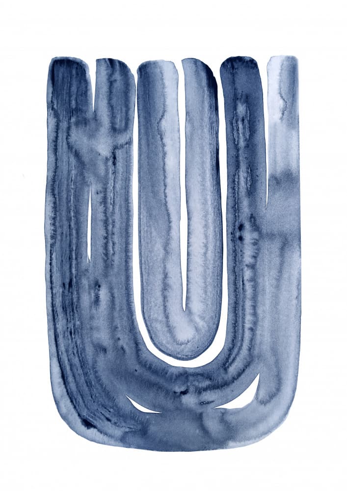 Fluid Indigo Arches by Lila &amp; Lola — canvas wall art