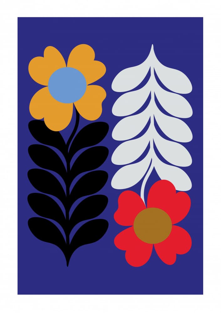 Vibrant Folk Flowers by Frances Collett — canvas wall art