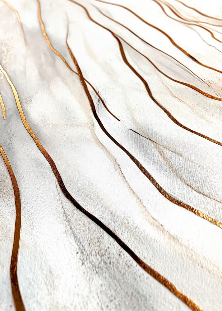 Golden Fluid Waves by Justyna Jaszke — canvas wall art