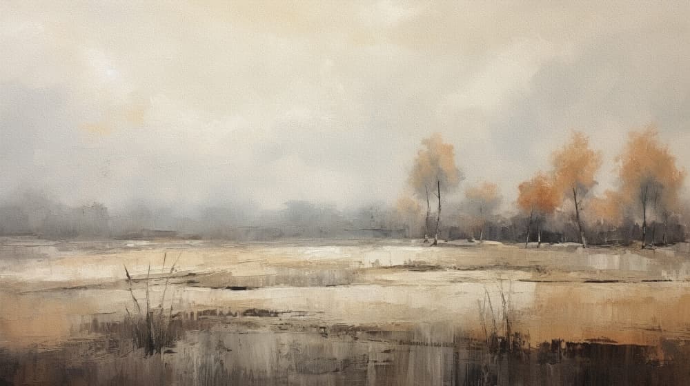 Misty Autumn Wetland by Bilge Paksoylu — canvas wall art