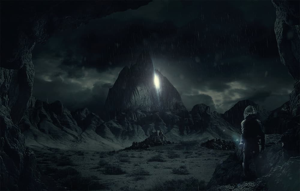 Sci-Fi Mountain Explorer by Alvaro Perez — canvas wall art