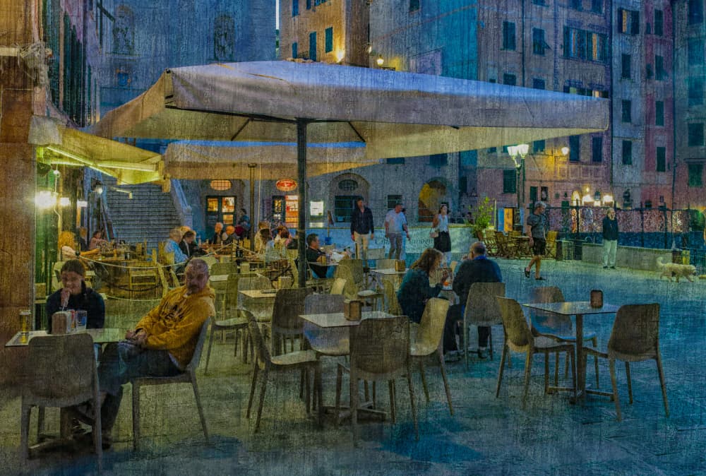 European Evening Cafe by Isabelle DUPONT — canvas wall art