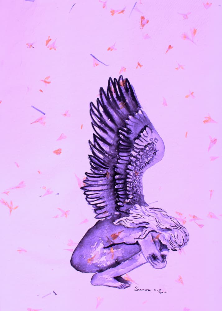 Ethereal Purple Angel by Santhosh ch — canvas wall art