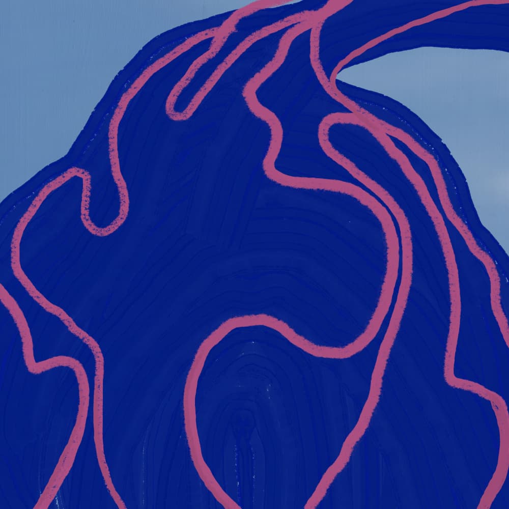 Fluid Blue Forms by Little Dean — canvas wall art