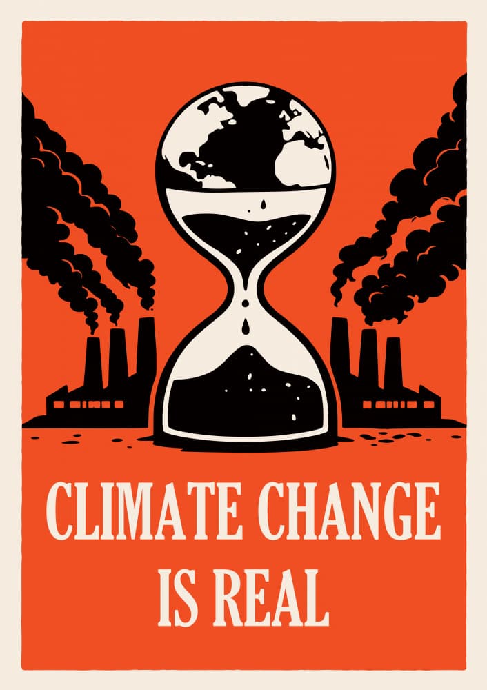Earth Hourglass Climate Warning by Patryk Krygowski — canvas wall art