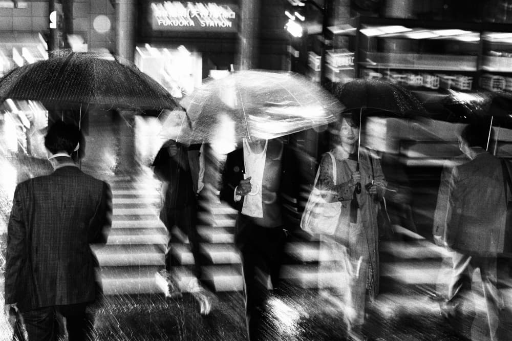 Rainy City Motion by Shinji Isobe — canvas wall art