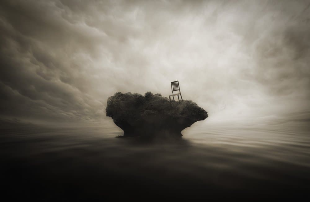 Chair on Lone Rock by kazutoshikawakami — canvas wall art