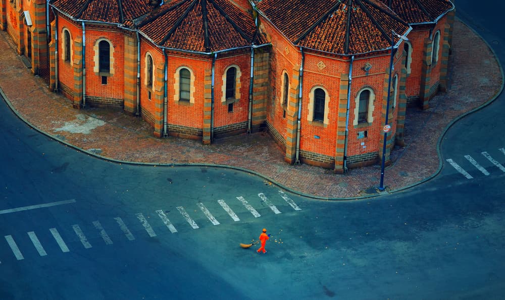 Urban Church Sweeper by Nguyen Tan Tuan — canvas wall art