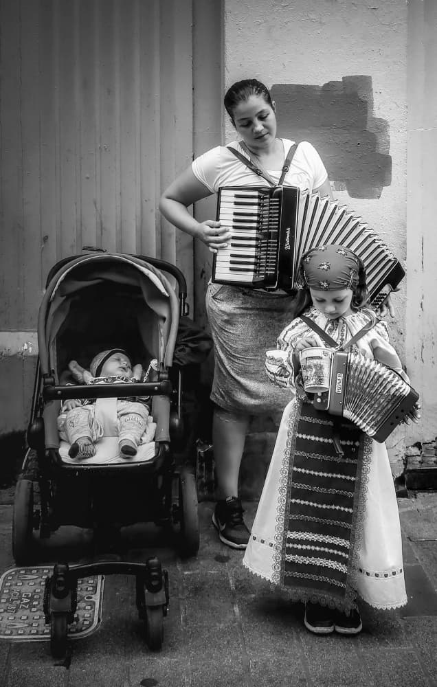 Family Street Musicians by Benyamin Riahy — canvas wall art