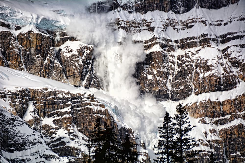 Powerful Mountain Avalanche by Alain Turgeon — canvas wall art