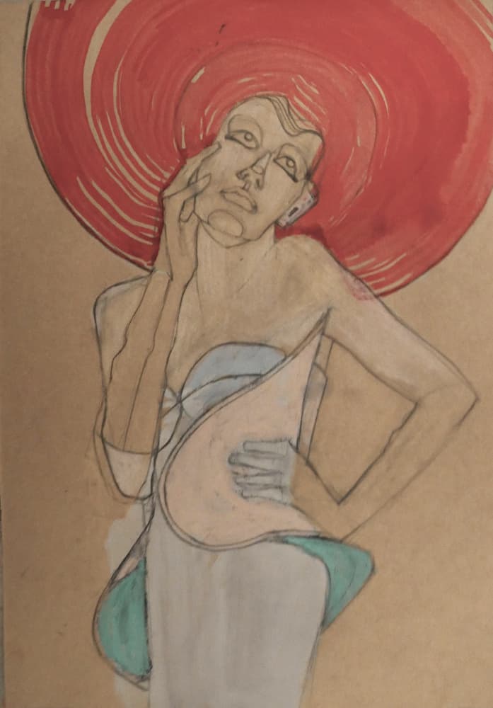 Woman in Red Hat by Doris Schmitz — canvas wall art