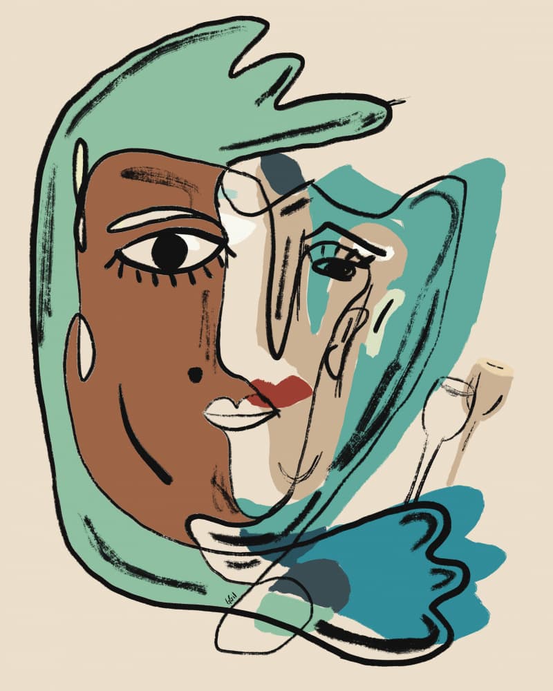 Modern Abstract Face by GIovanna Gil Alves — canvas wall art
